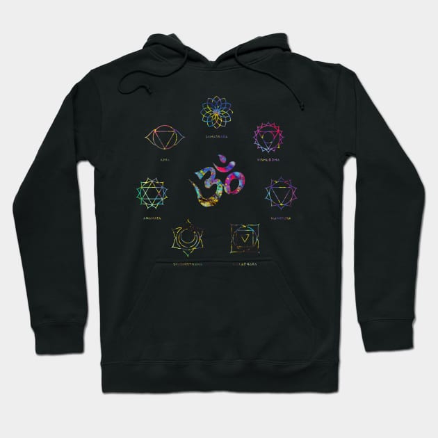 Set of chakra yoga symbols Hoodie by erzebeth